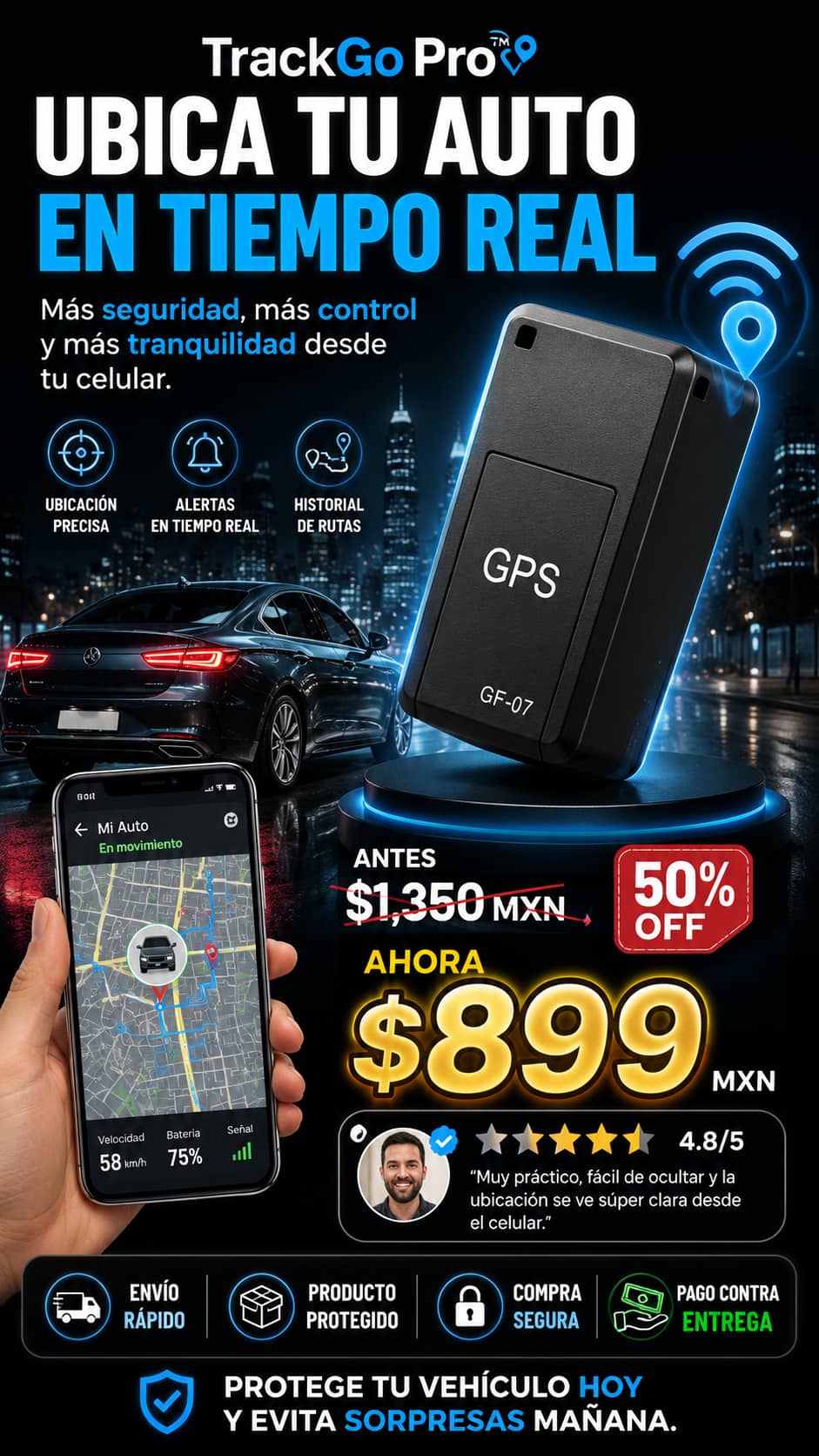 GPS Rastreador para Auto Magnetico