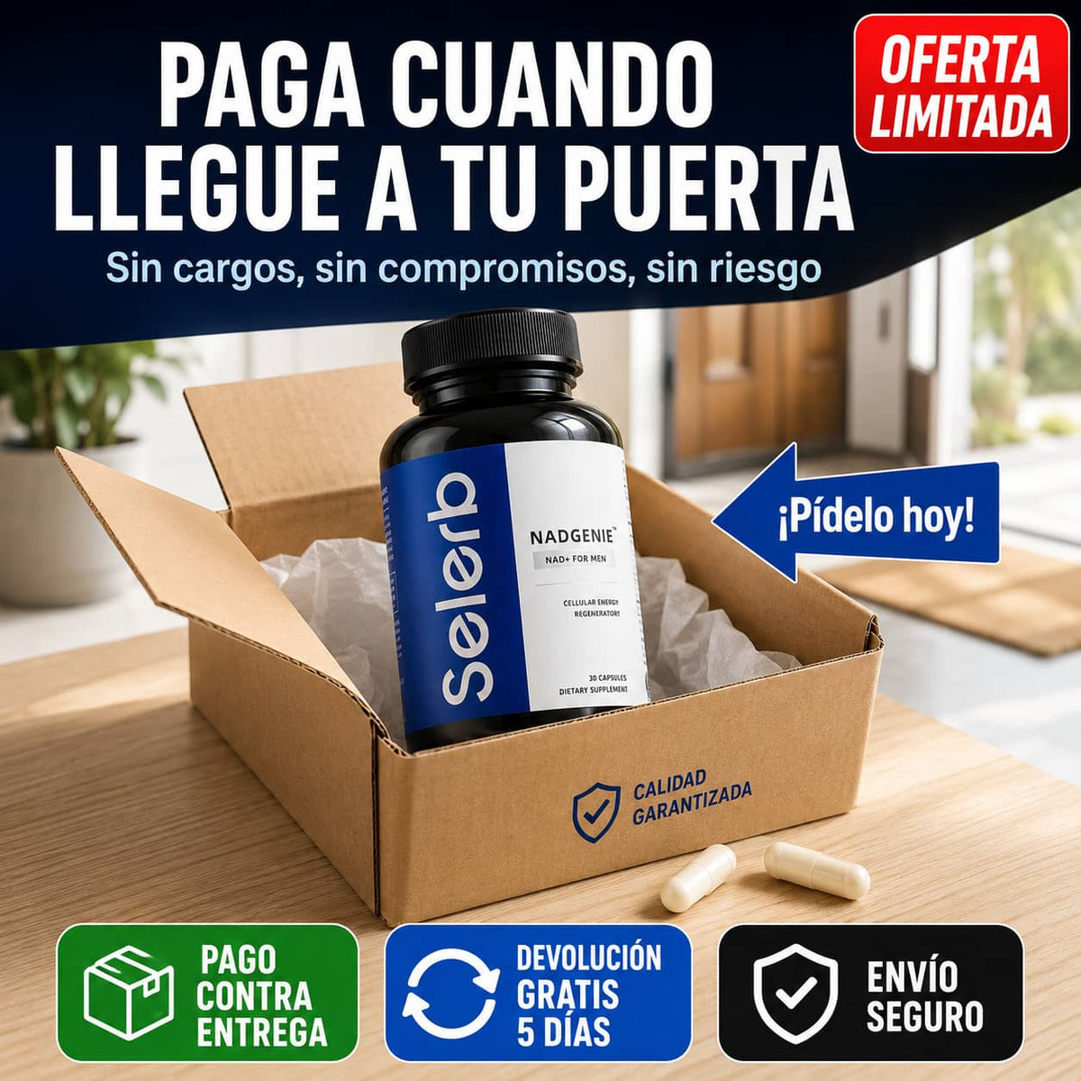 NAD+ Men's Complex | Más Energía, Fuerza y Rendimiento Desde el Primer Frasco