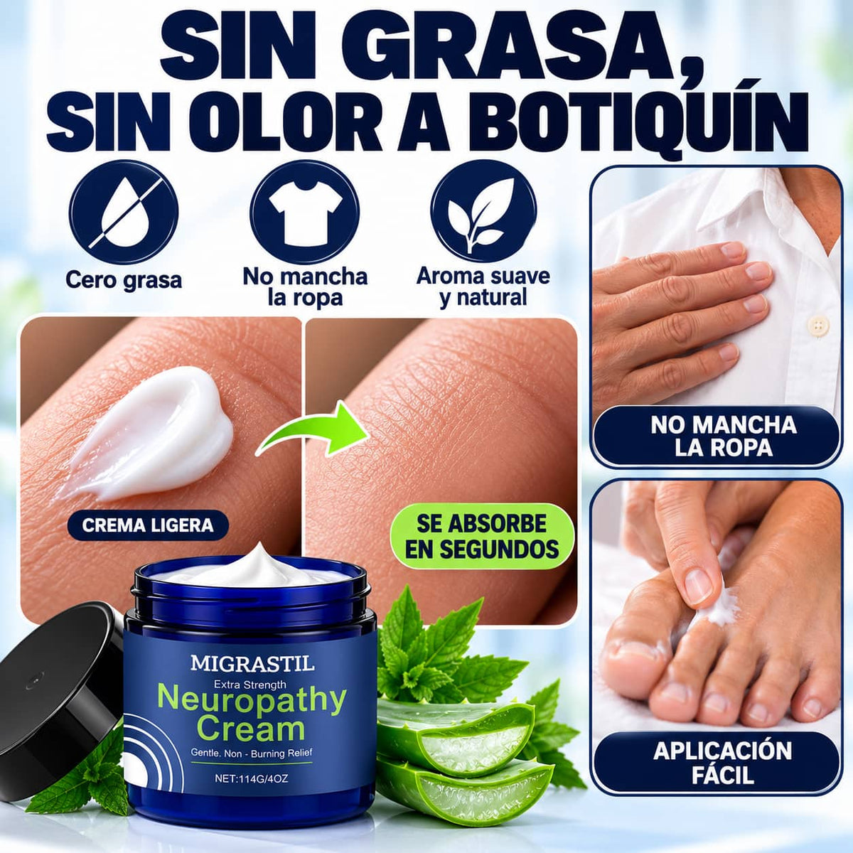 Crema Migrastil para Neuropatía | Alivio Calmante Sin Ardor