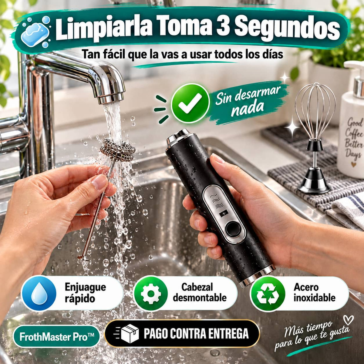 Minibatidora FrothMaster Pro™ | Espuma Perfecta en 30 Segundos