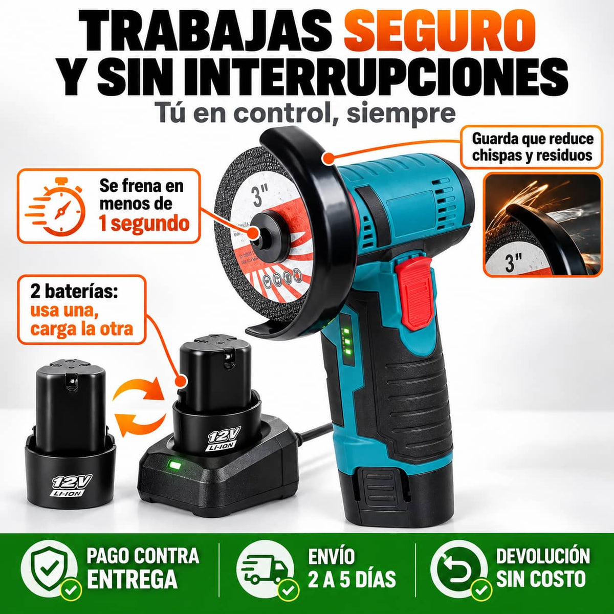 Mini Esmeriladora GrindMax Pro™ | Corta Sin Cables, Donde Sea