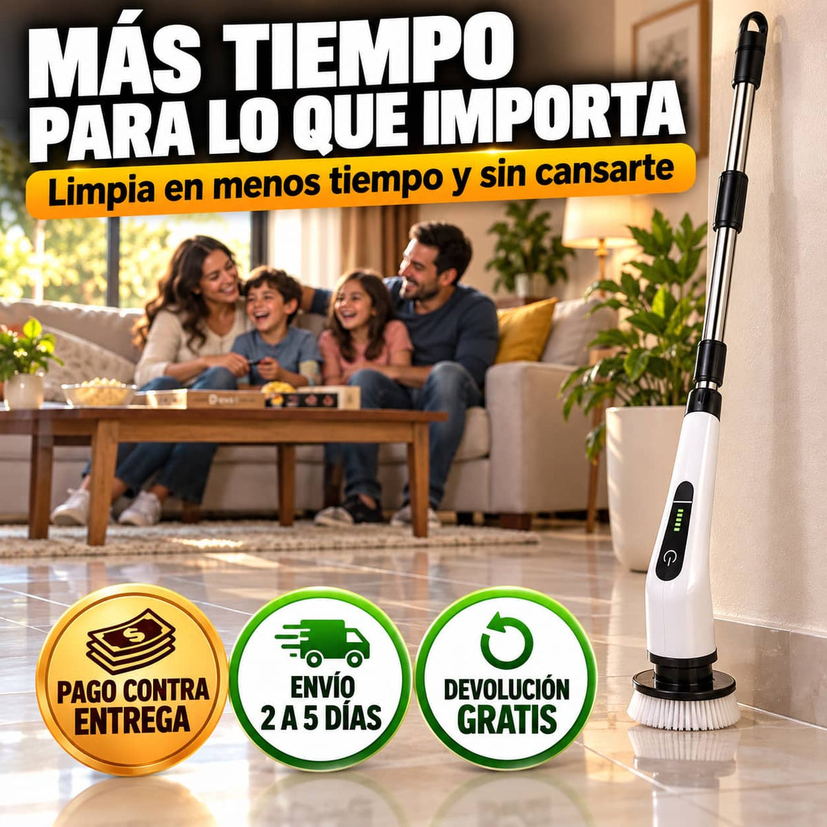 Cepillo Eléctrico Giratorio | Limpia Sin Esfuerzo
