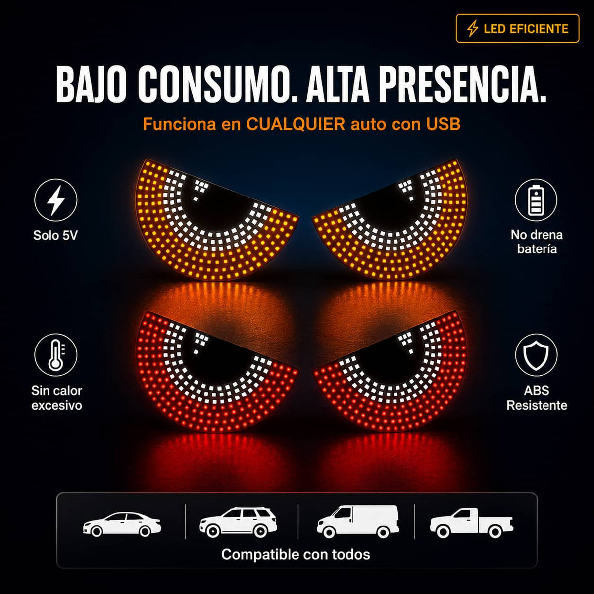Ojos LED Devil para Auto | Estilo Agresivo con Un Solo Clic