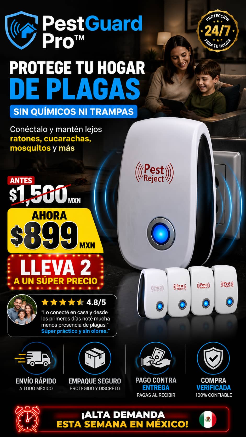 Repelente ultrasonico de plagas potente