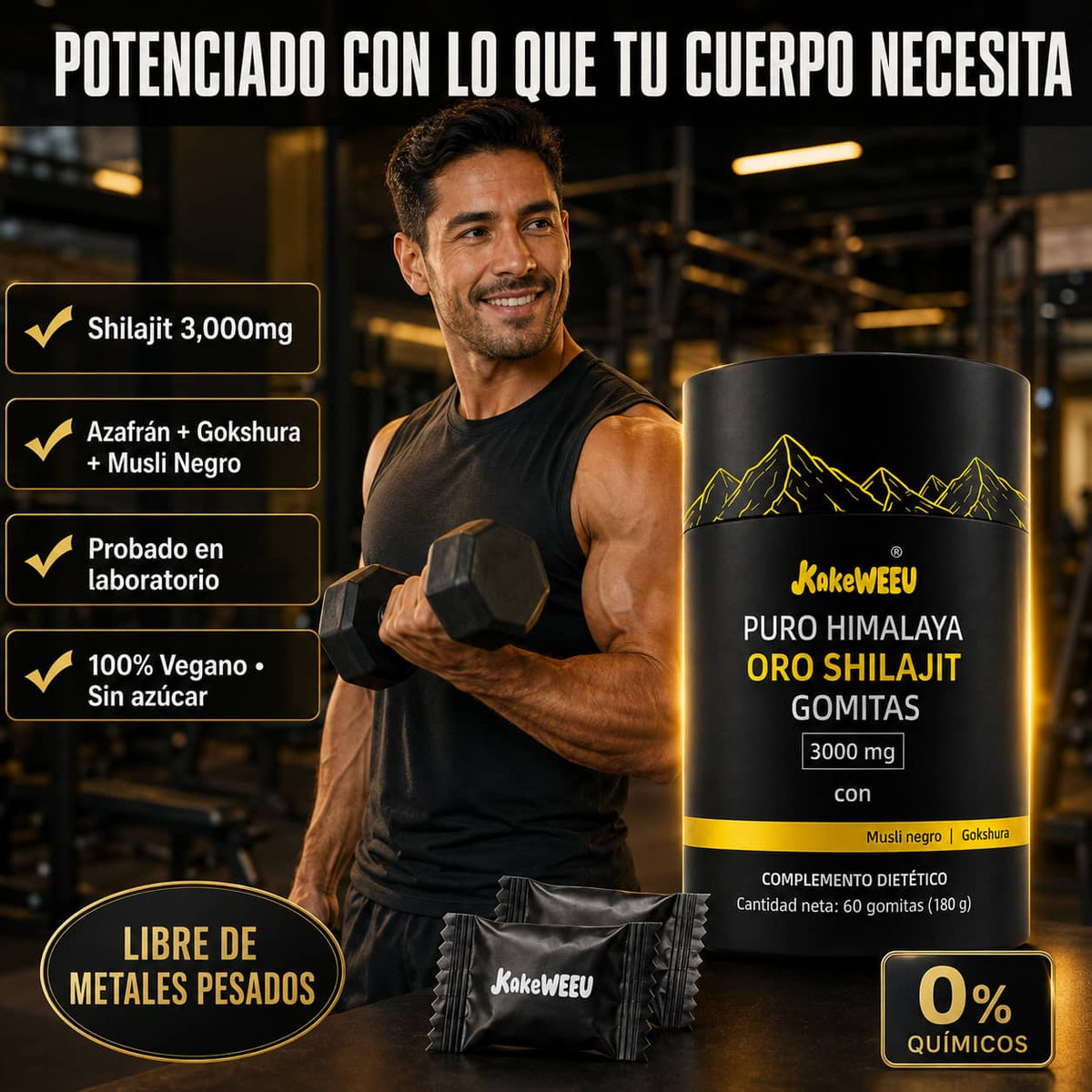 Gomitas de Shilajit del Himalaya | Energía y Recuperación 100% Natural