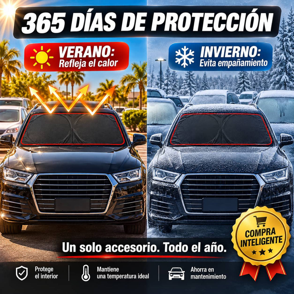 Parasol ThermoShield Auto™. | Tu Auto Fresco Sin Importar el Calor