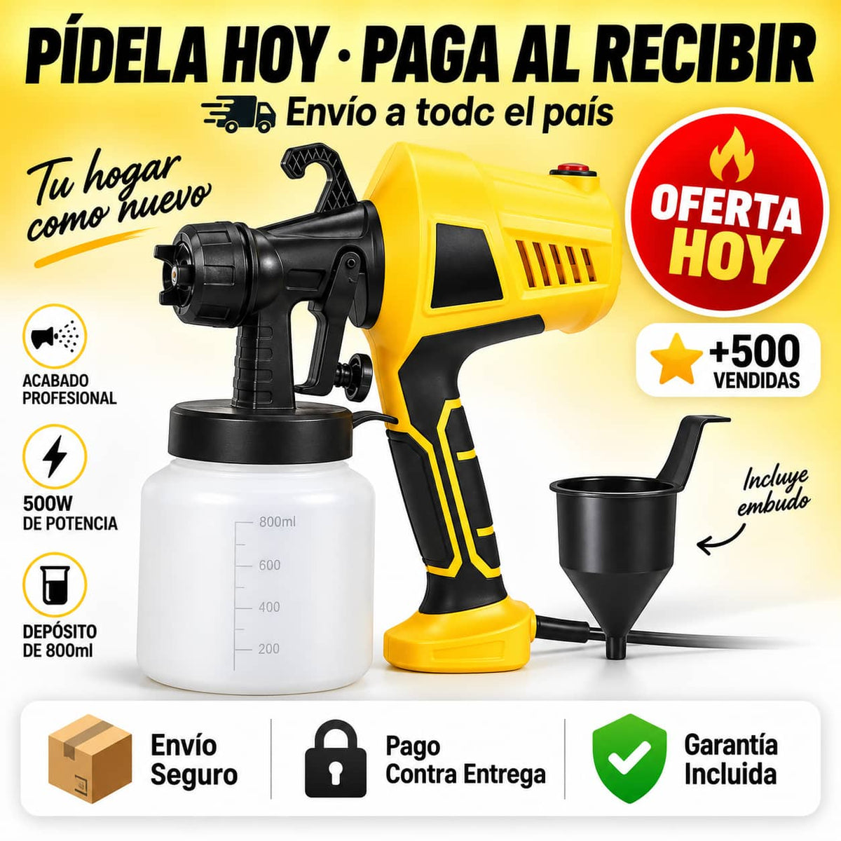 Pistola de Pintura Eléctrica | Acabado Profesional Sin Esfuerzo