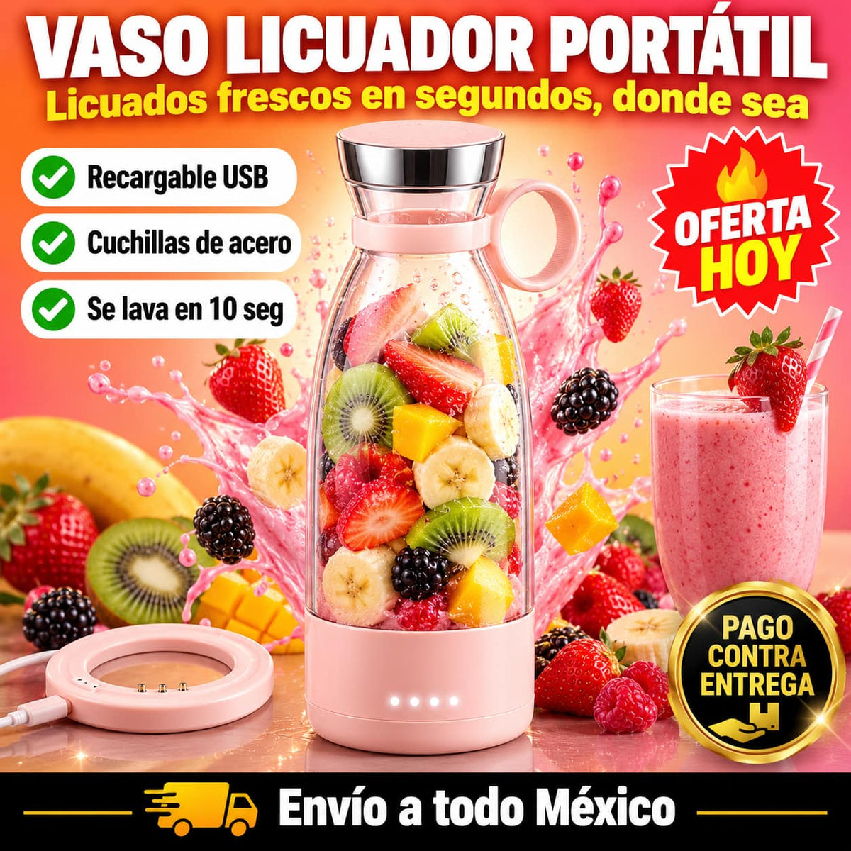 Vaso Licuador Blendora Pro™ | Tu Licuado Listo Donde Sea