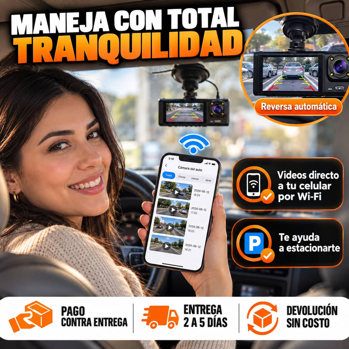 Cámara para Auto DriveGuard 3X™ | Pruebas Claras Si Te Chocan