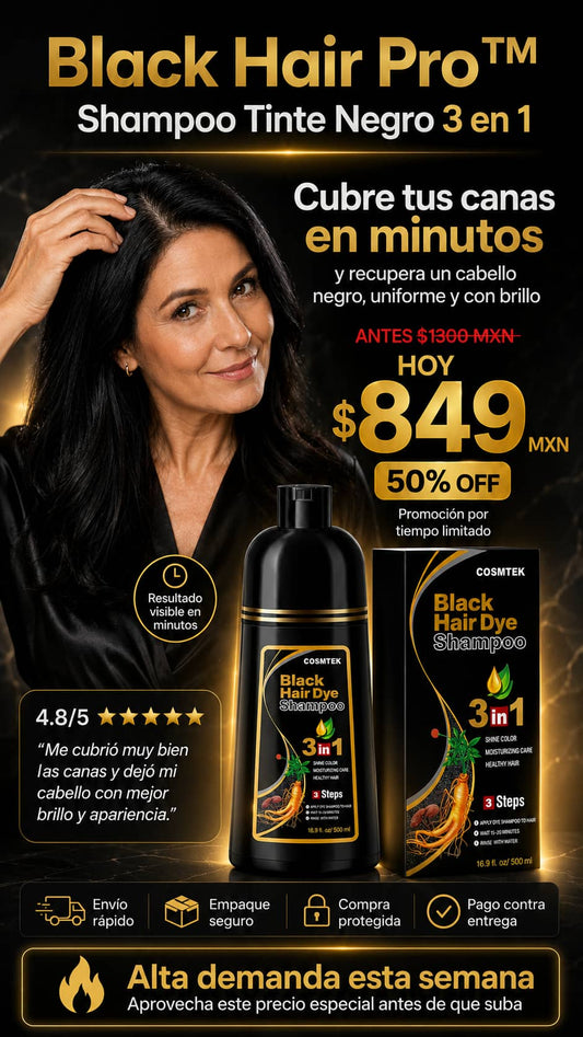 shampoo con tinte cubre canas negro