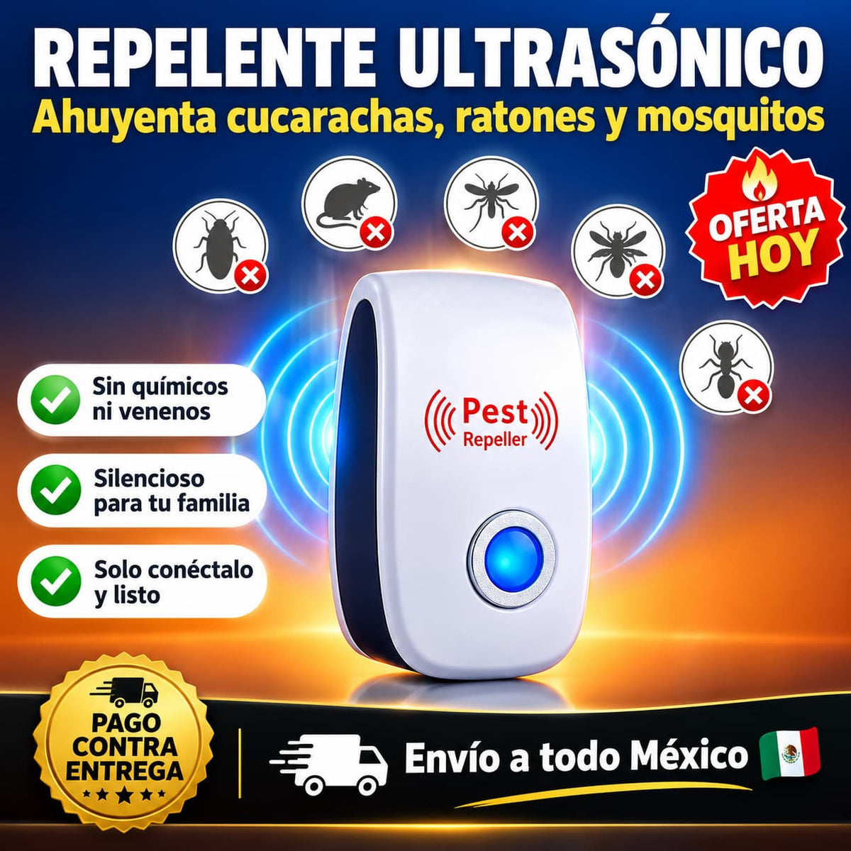 Repelente Ultrasónico de Plagas | Tu Casa Libre de Bichos Sin Químicos