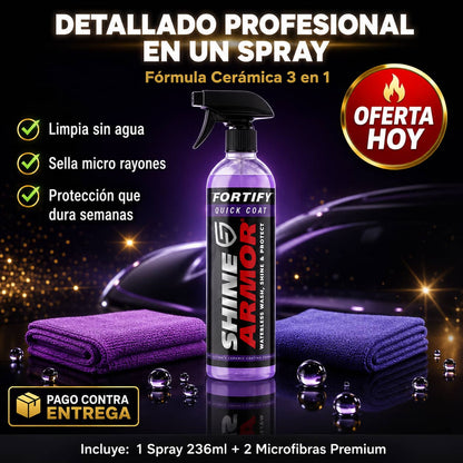 Spray Cerámico 3 en 1 ShineArmor™ | Tu Auto Como Nuevo Sin Llevarlo al Taller
