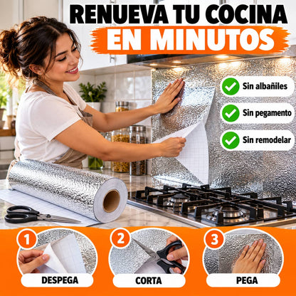 Papel Adhesivo AluShield Pro™ | Cocina Limpia Sin Tallar