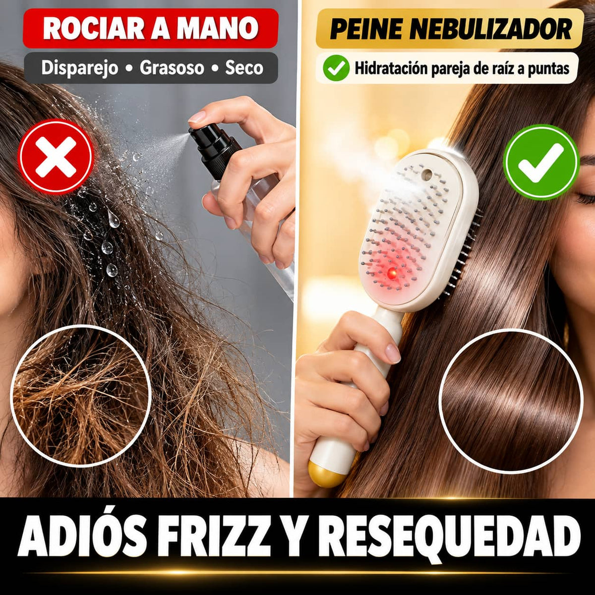 Peine Nebulizador MistGlow Pro™ | Adiós Frizz y Enredos en Segundos