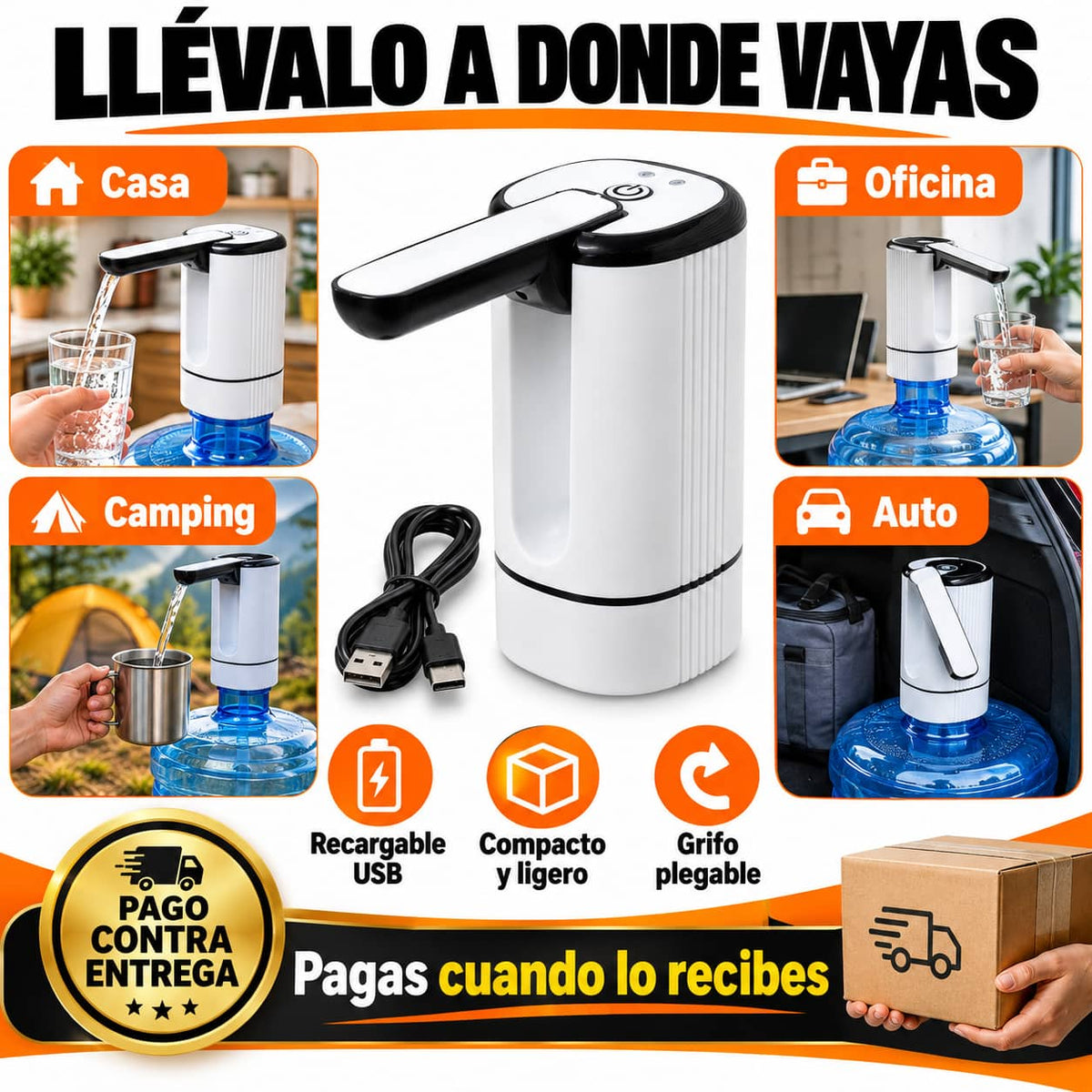 Dispensador HydroClick™ Para Garrafón | Agua Al Instante Sin Cargar Peso
