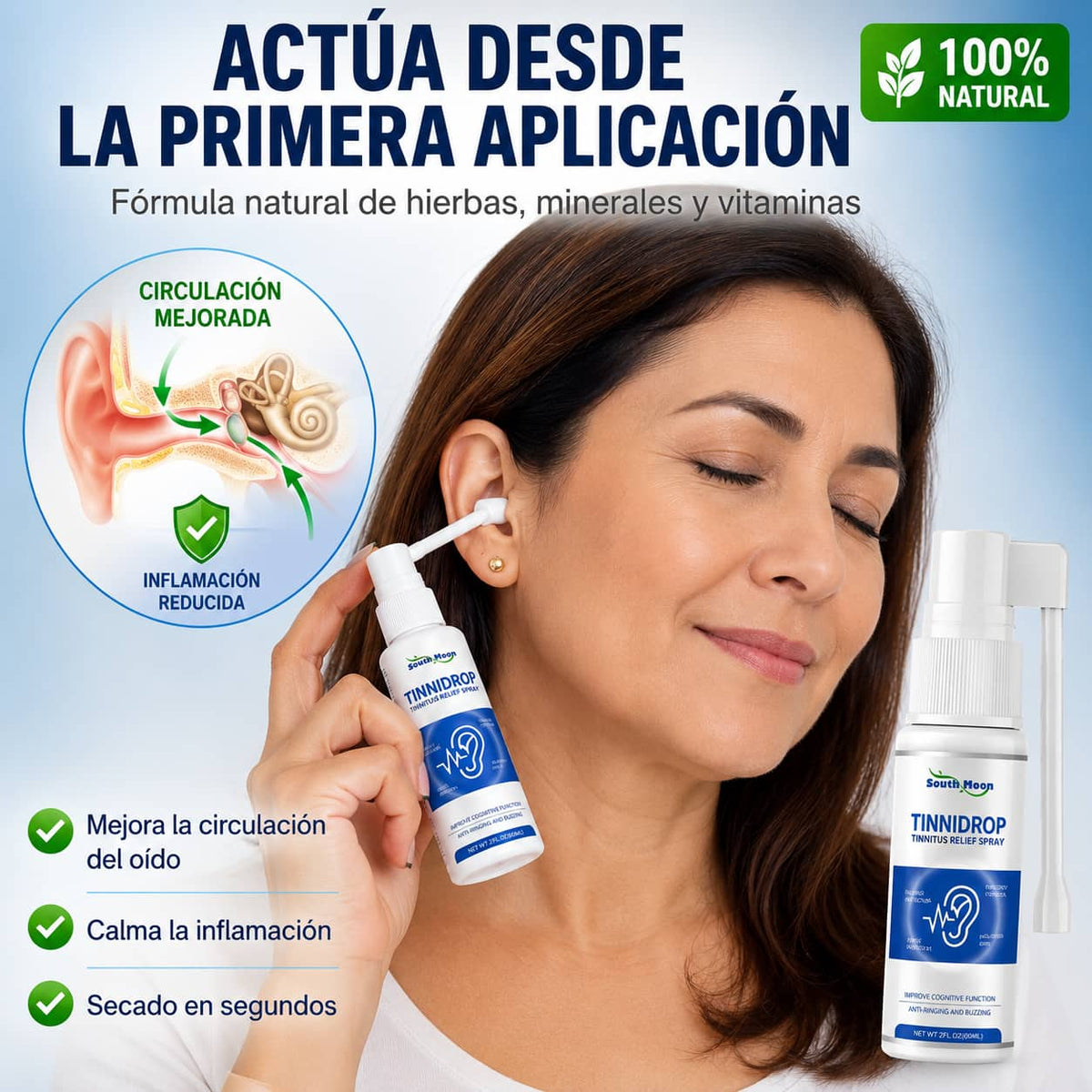 Tinnidrop Spray Auditivo | Silencia los Zumbidos Desde la Primera Aplicación