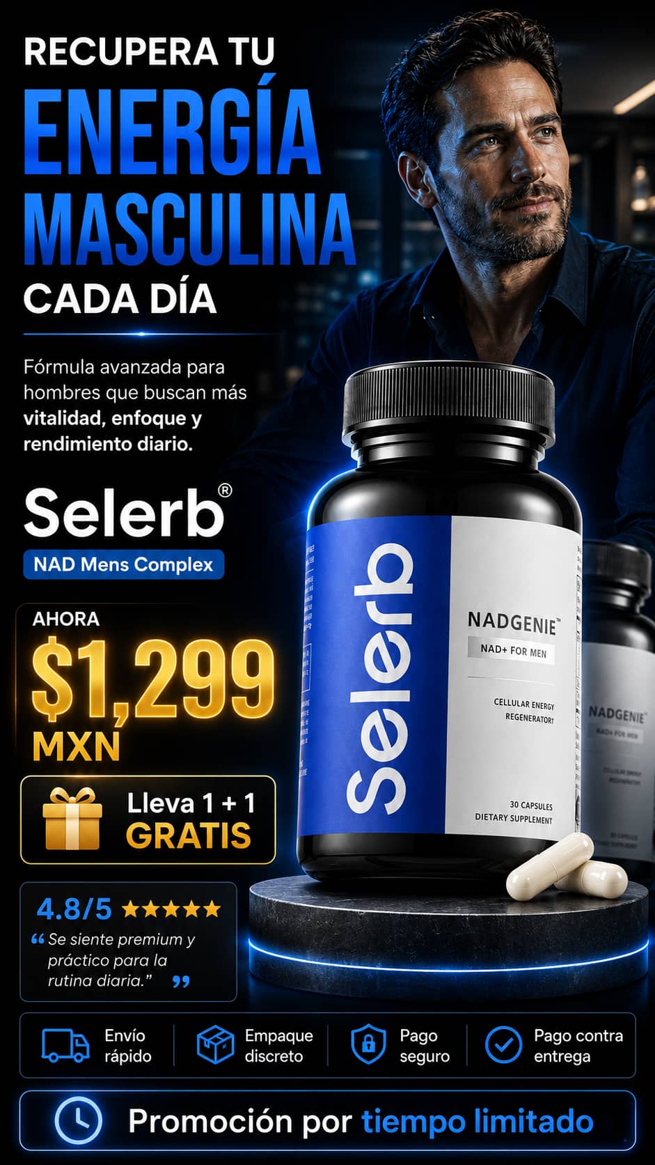 Suplemento Selerb Nad+ MenS Complex\