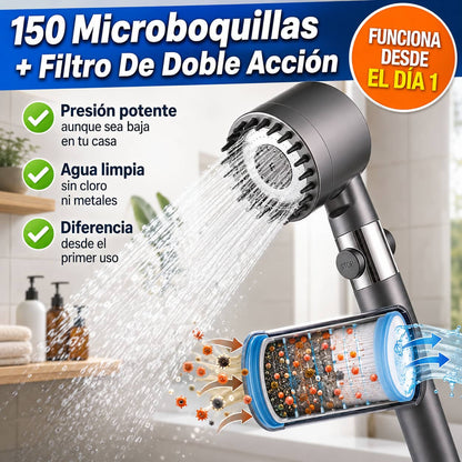 Regadera de Alta Presión con Filtro | Más Presión, Agua Pura y Menos Gasto