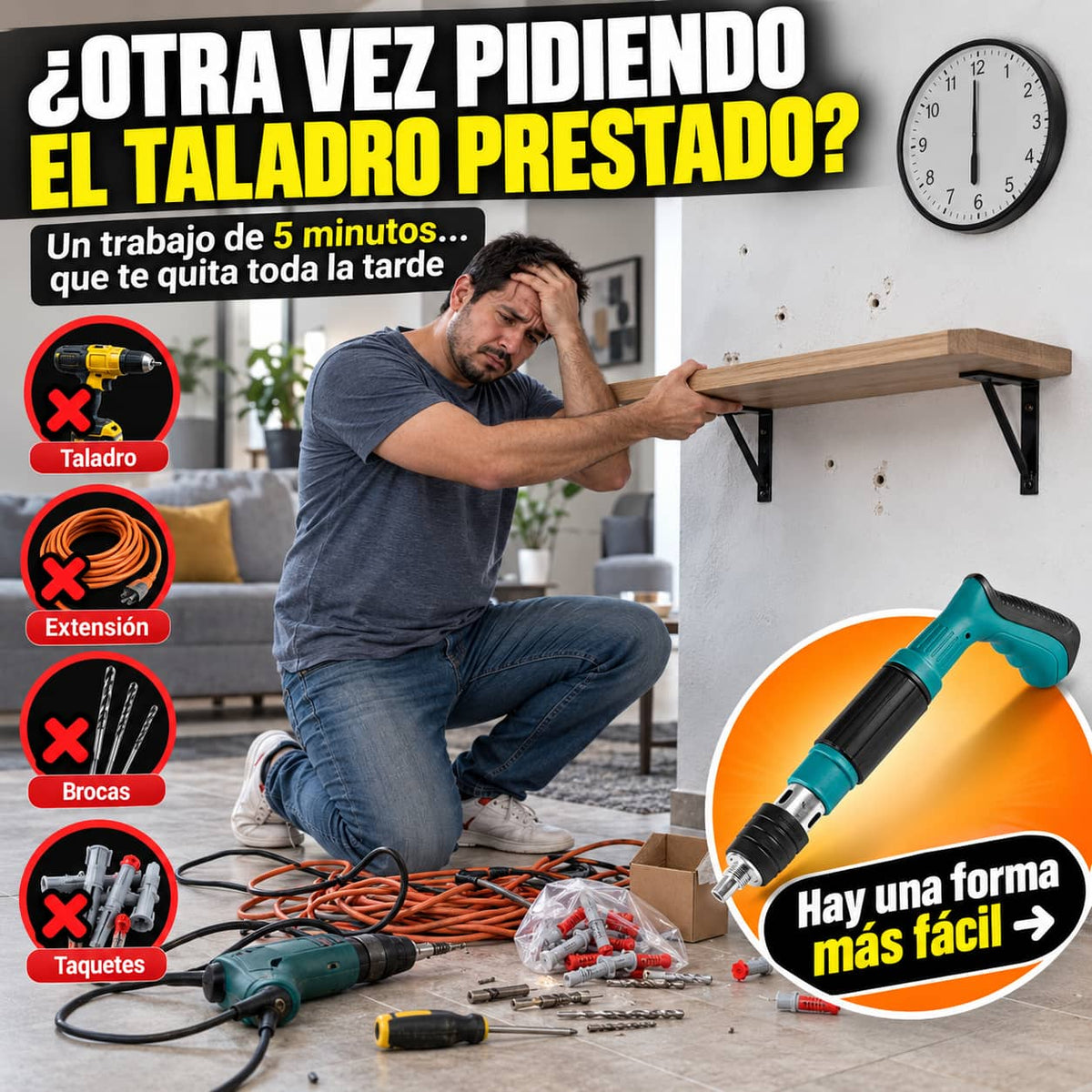 Pistola de Clavos Manual | Fija en Concreto Sin Taladro
