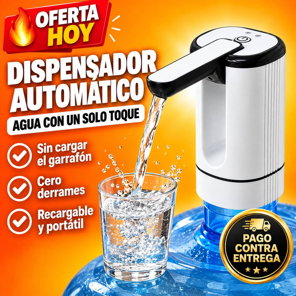 Dispensador HydroClick™ Para Garrafón | Agua Al Instante Sin Cargar Peso