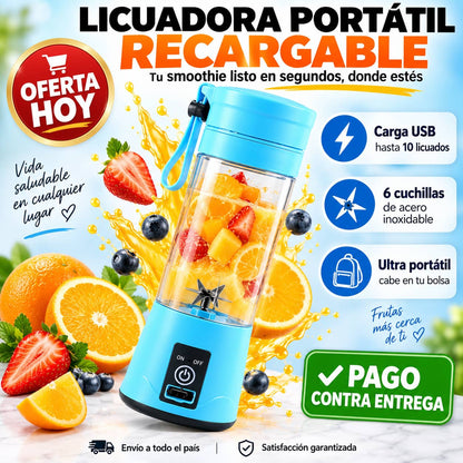 Licuadora Portátil Recargable | Licuados Frescos en Segundos, Donde Estés