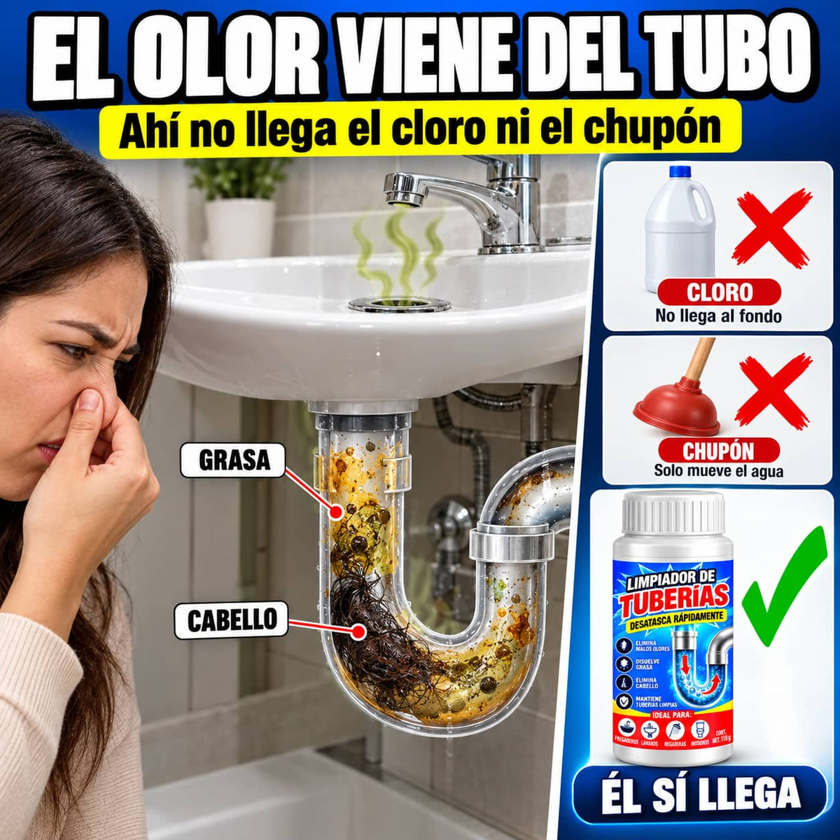 Polvo Destapa Drenajes | Adiós Tapones Sin Llamar Al Plomero
