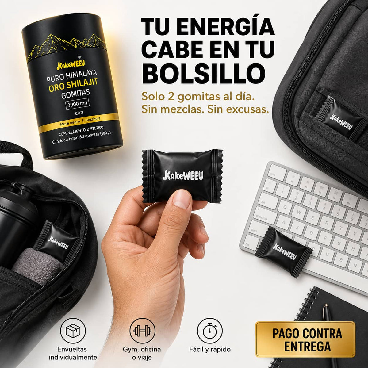 Gomitas de Shilajit del Himalaya | Energía y Recuperación 100% Natural