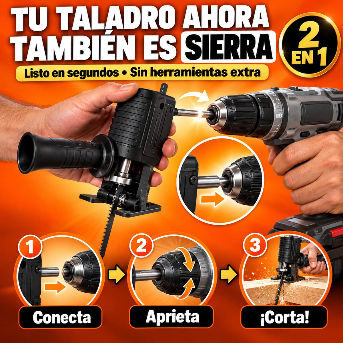 Adaptador Sierra para Taladro | Convierte tu Taladro en Sierra en Segundos
