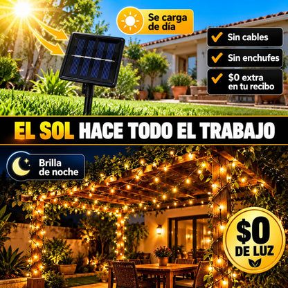 Luces Solares de Jardín | Ambiente Cálido Sin Pagar Luz