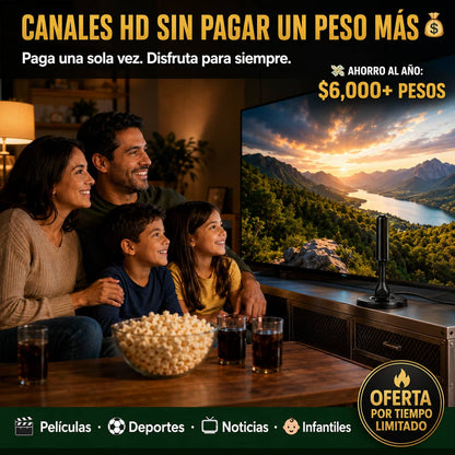 Antena Digital HD con Booster | Todos los Canales Gratis Sin Mensualidad