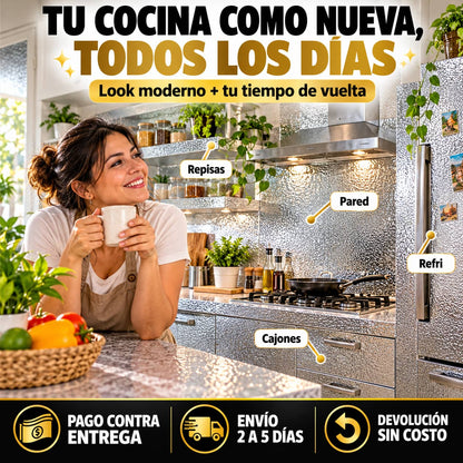 Papel Adhesivo AluShield Pro™ | Cocina Limpia Sin Tallar