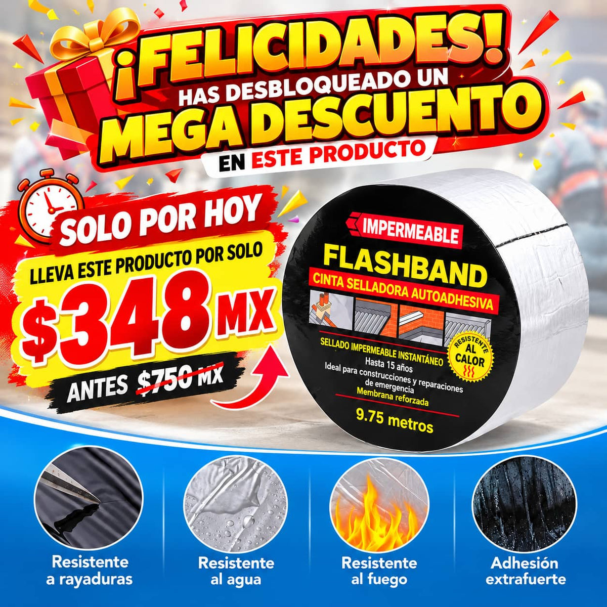 🏷️Cinta Adhesiva Selladora Impermeable +50% OFF⚡