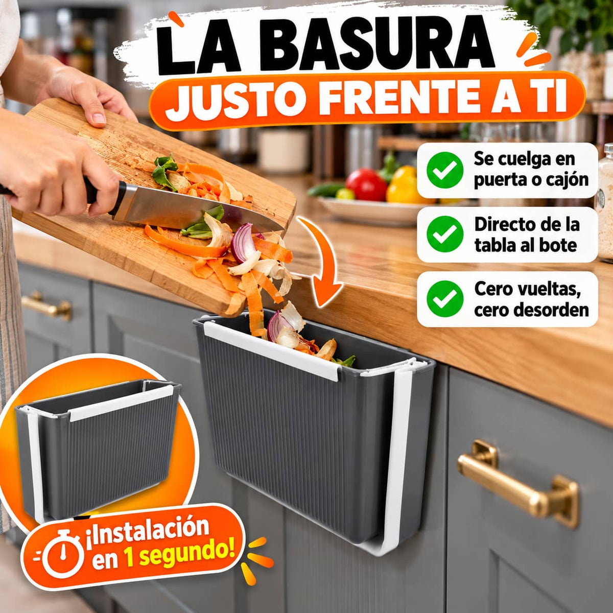 Bote de Basura CleanBin Pro™ | Cocina Limpia Mientras Cocinas