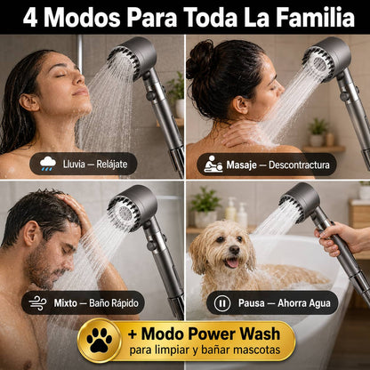 Regadera de Alta Presión con Filtro | Más Presión, Agua Pura y Menos Gasto
