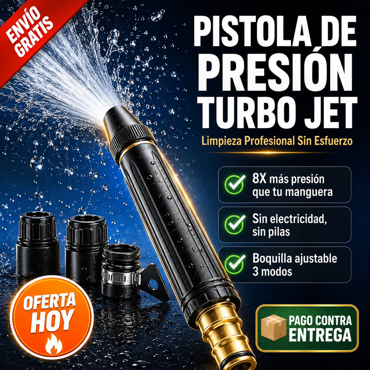 Pistola de Presión para Manguera Turbo Jet™ | Limpieza Profesional Sin Esfuerzo