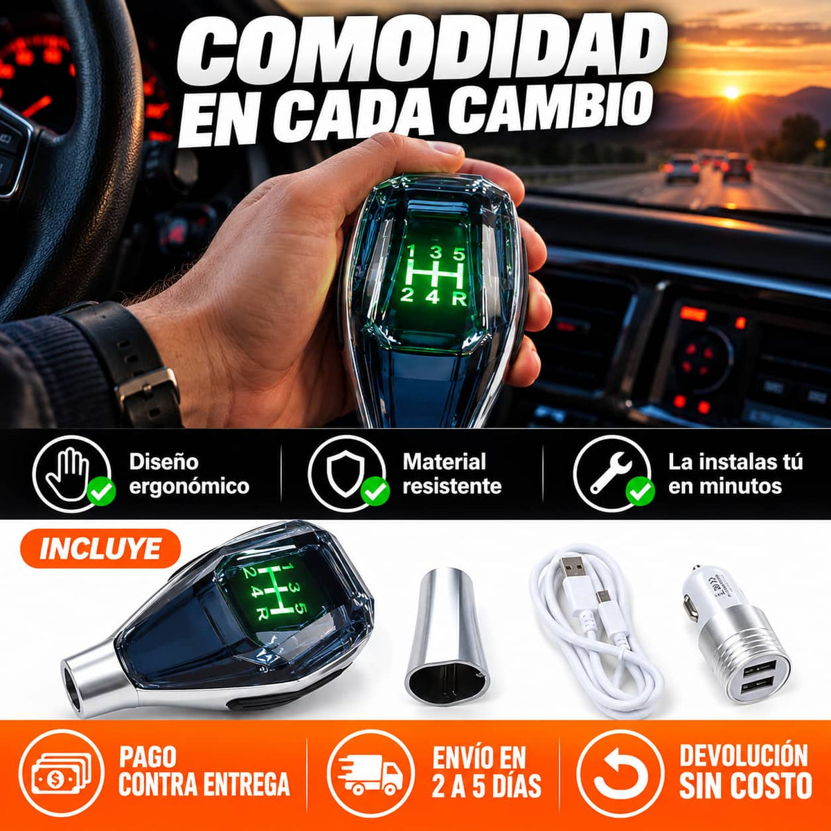 Perilla de Velocidades ShiftLux Pro™ | Interior de Lujo en Minutos