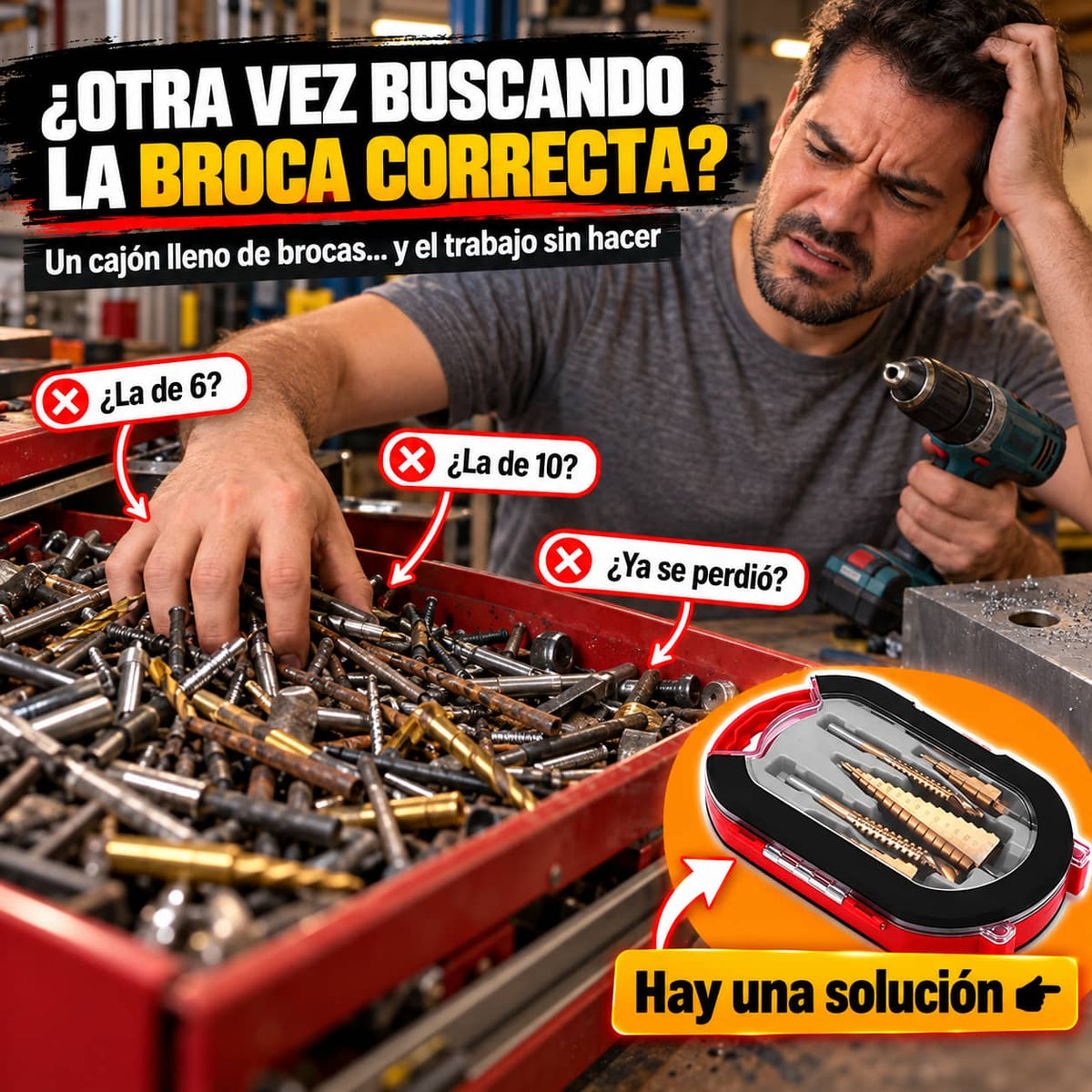 Juego de Brocas Escalonadas de Titanio (6 Pzas) | Una Broca, Todos los Tamaños