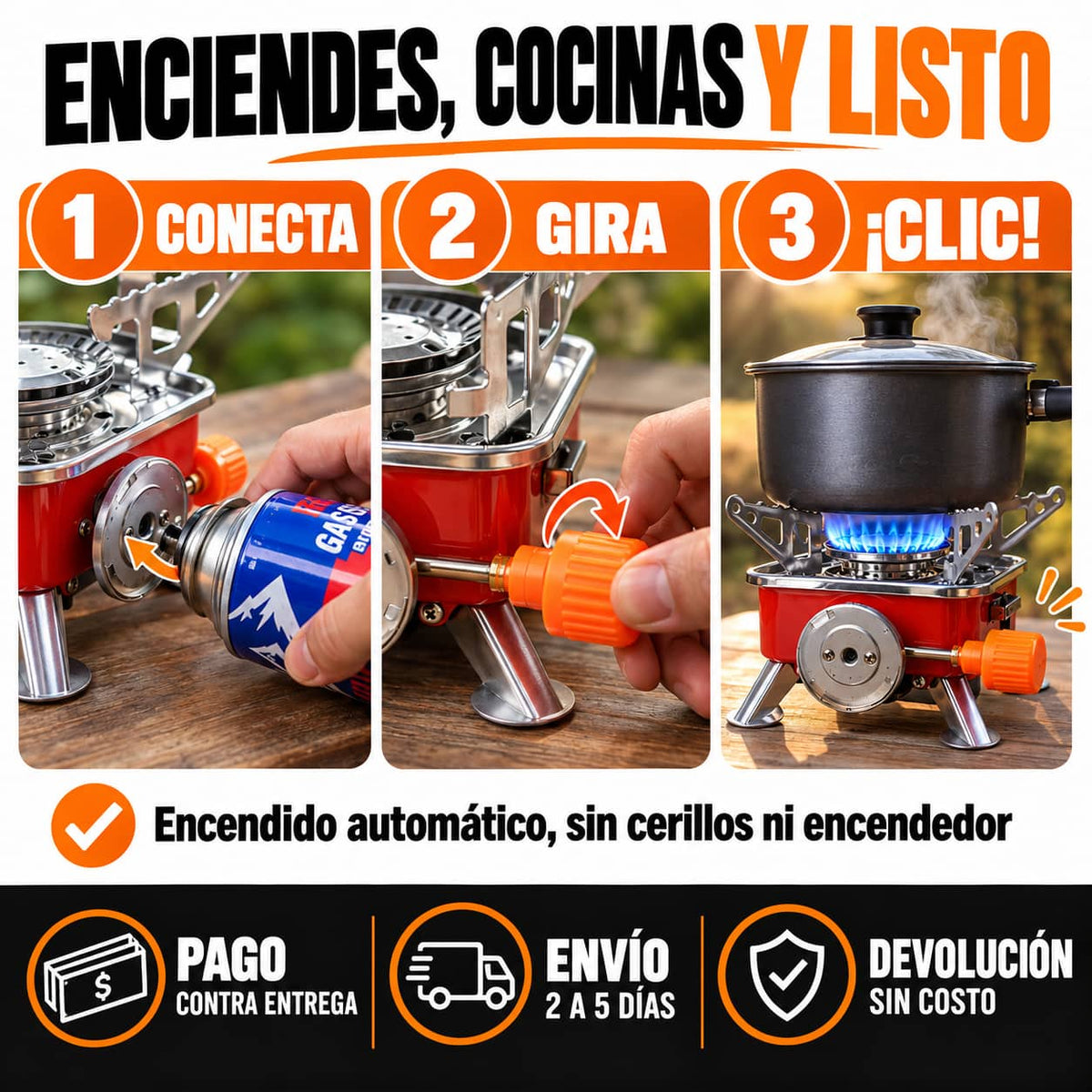Mini Estufa CampFlame Max™ | Comida Caliente Donde Estés