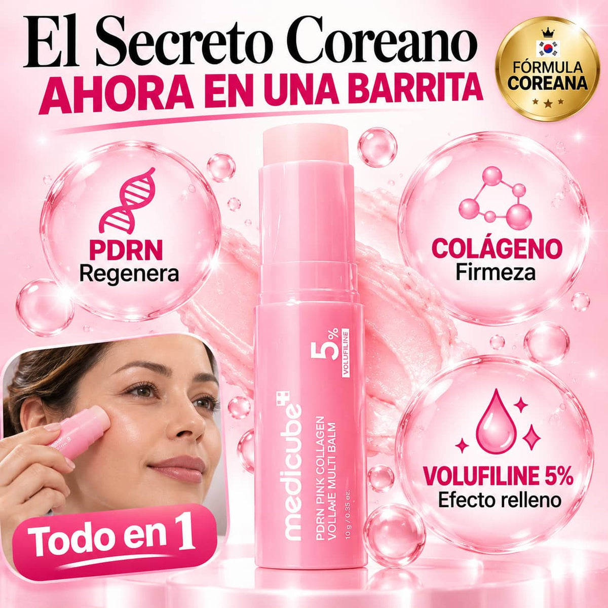 Bálsamo de Colágeno Rosa Medicube | Piel Más Firme y Luminosa al Instante