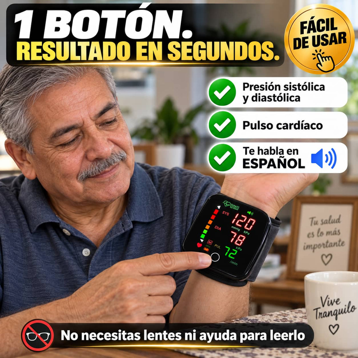 Tensiómetro Digital TensiCare Pro™ | Mide Tu Presión en Segundos Sin Complicaciones