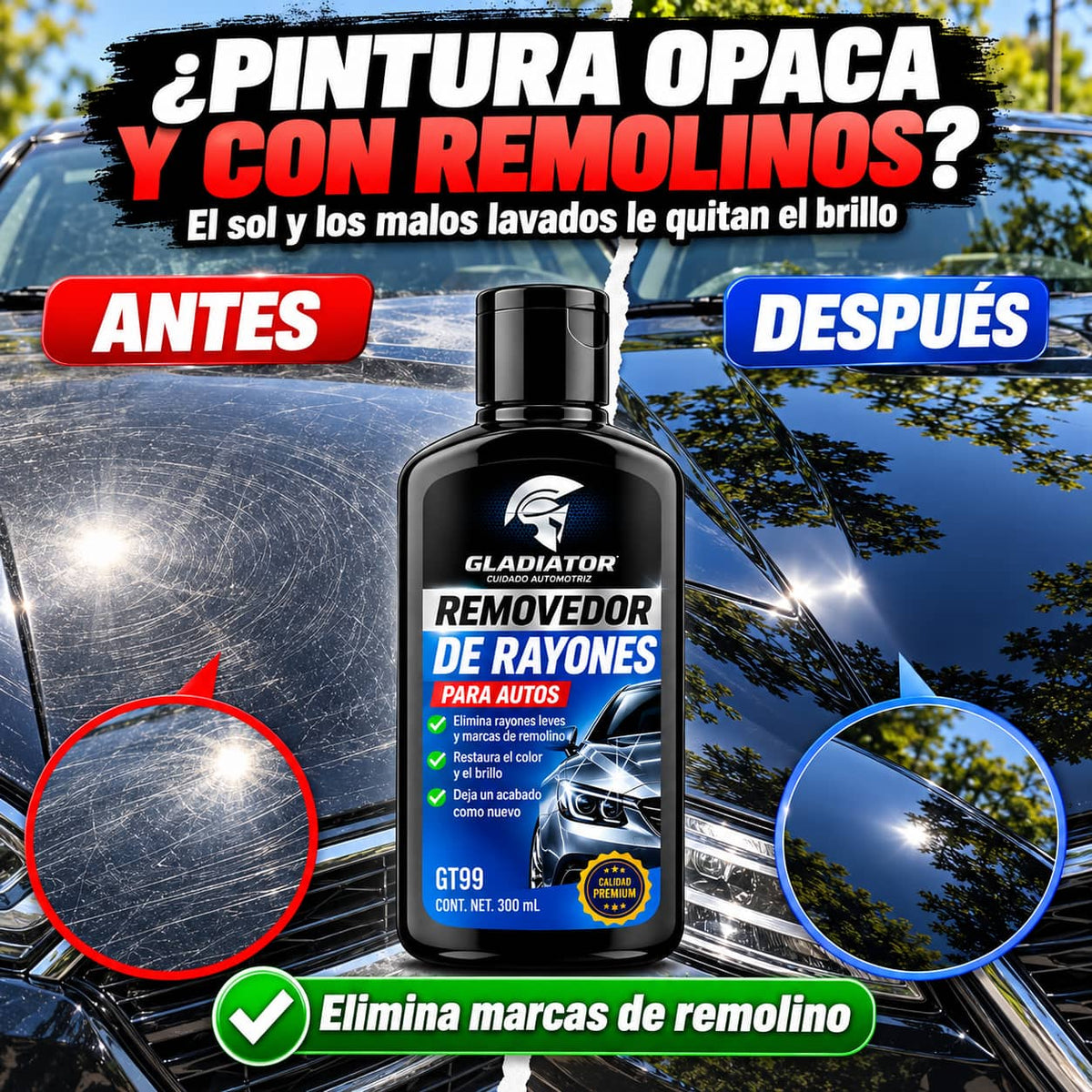 Quita Rayones Gladiator GT99 | Brillo de Agencia en Minutos