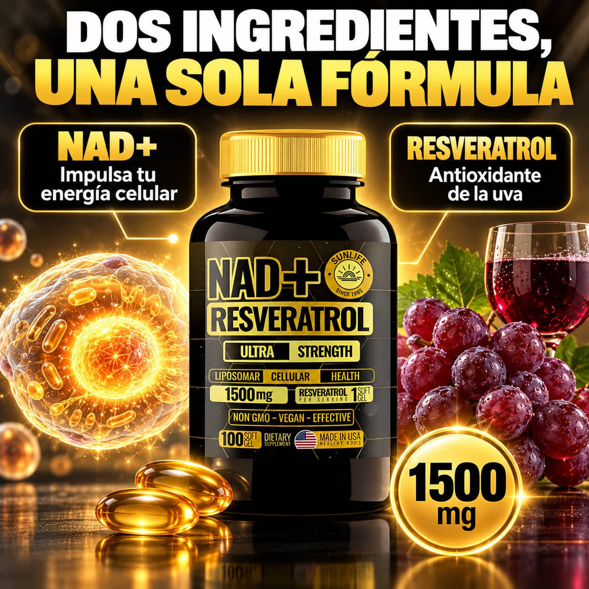 NAD+ Resveratrol | Energía y Vitalidad Desde Tus Células