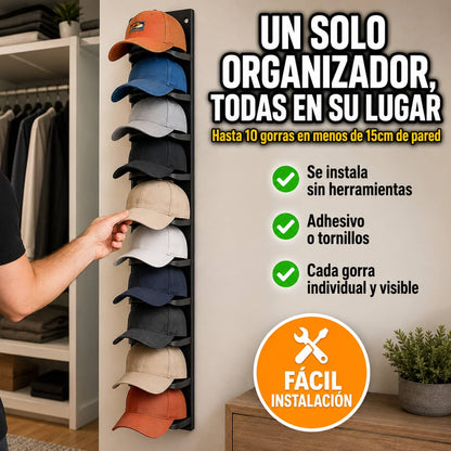 Organizador de Gorras para Pared | Todas Tus Gorras Ordenadas Sin Perder Espacio