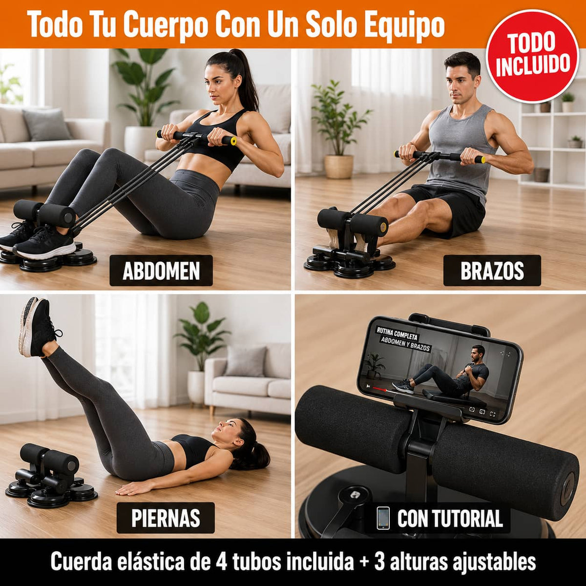Barra Abdominal con Ventosa | Abdomen Marcado Sin Ir al Gym