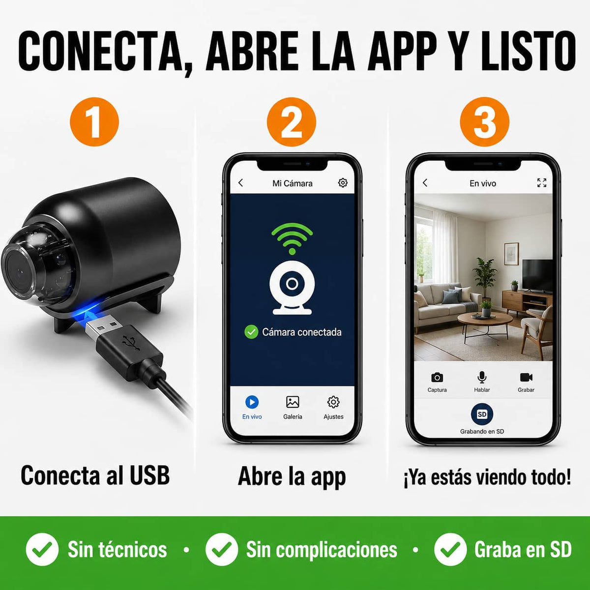 Mini Cámara de Seguridad WiFi | Vigila Tu Hogar Desde Tu Celular, De Día y De Noche