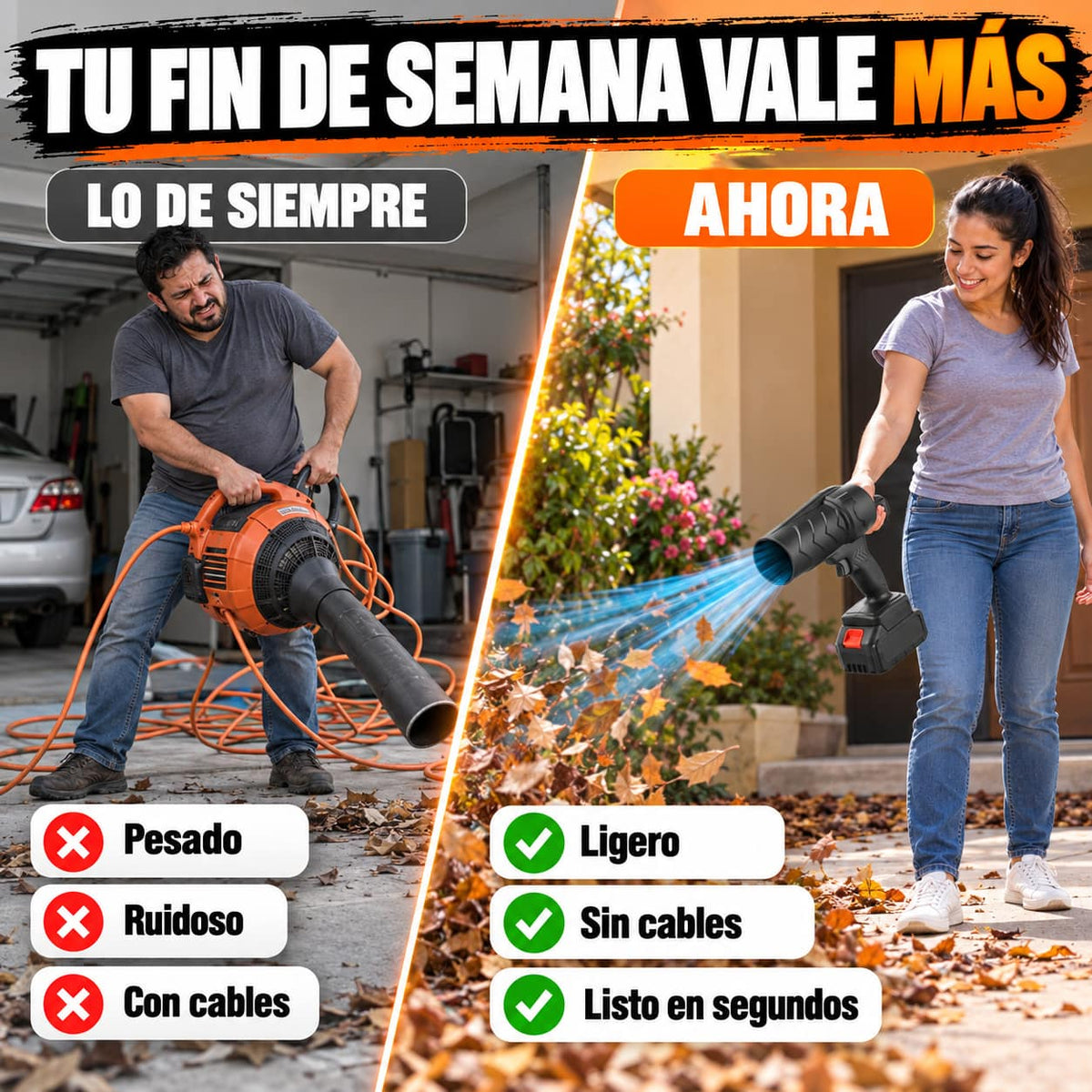 Soplador TurboBlow Max™ | Limpia en Minutos Sin Cables