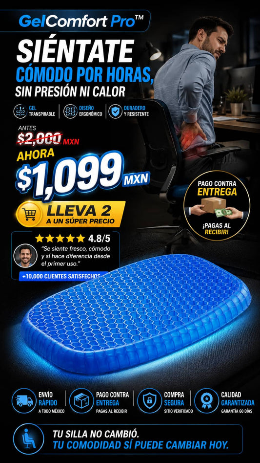 COJIN ASIENTO DE GEL ANTIDESLIZANTE