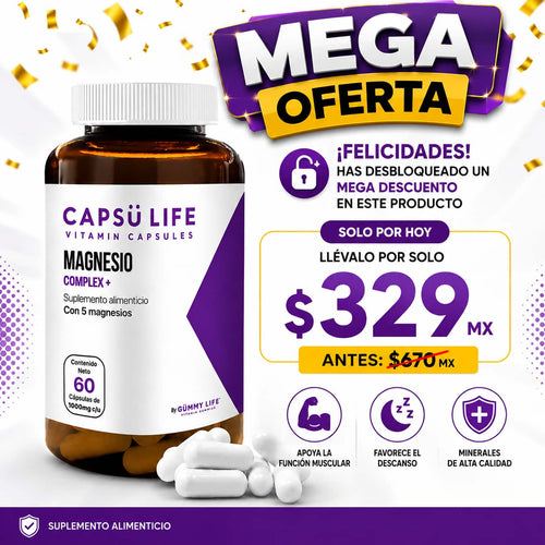 Suplemento Capsu Life Magnesio Complex +50% OFF