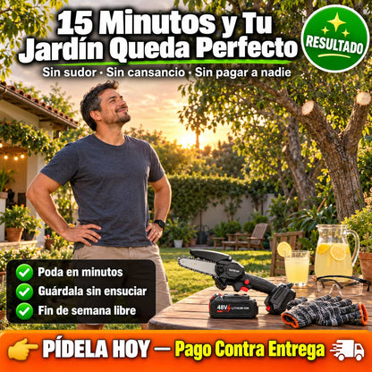 Motosierra TimberPro 48V™. | Corta Ramas Gruesas en Segundos Sin Esfuerzo