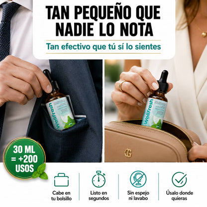 Wellfresh Gotas Bucales | Aliento Fresco Al Instante, Sin Químicos